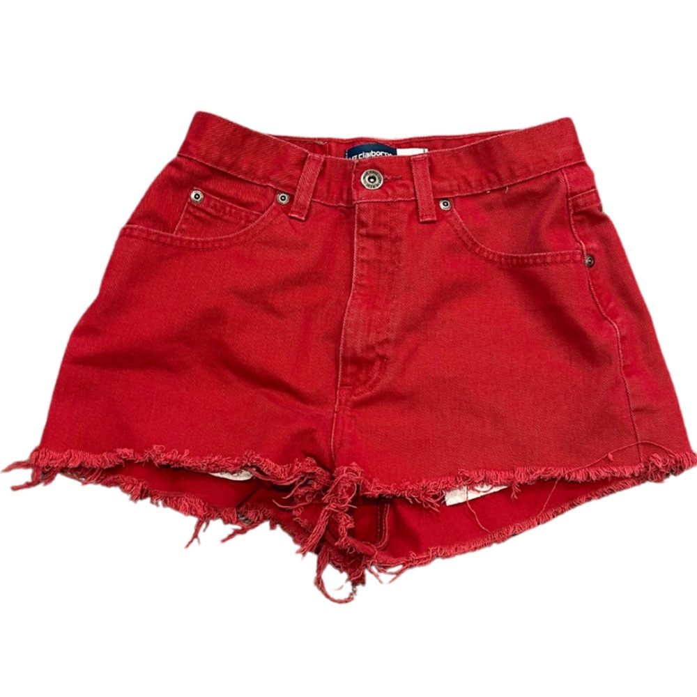 Vintage Liz Claiborne High Waist Denim Shorts | Red | Vntg 4 (Best Fits W24)